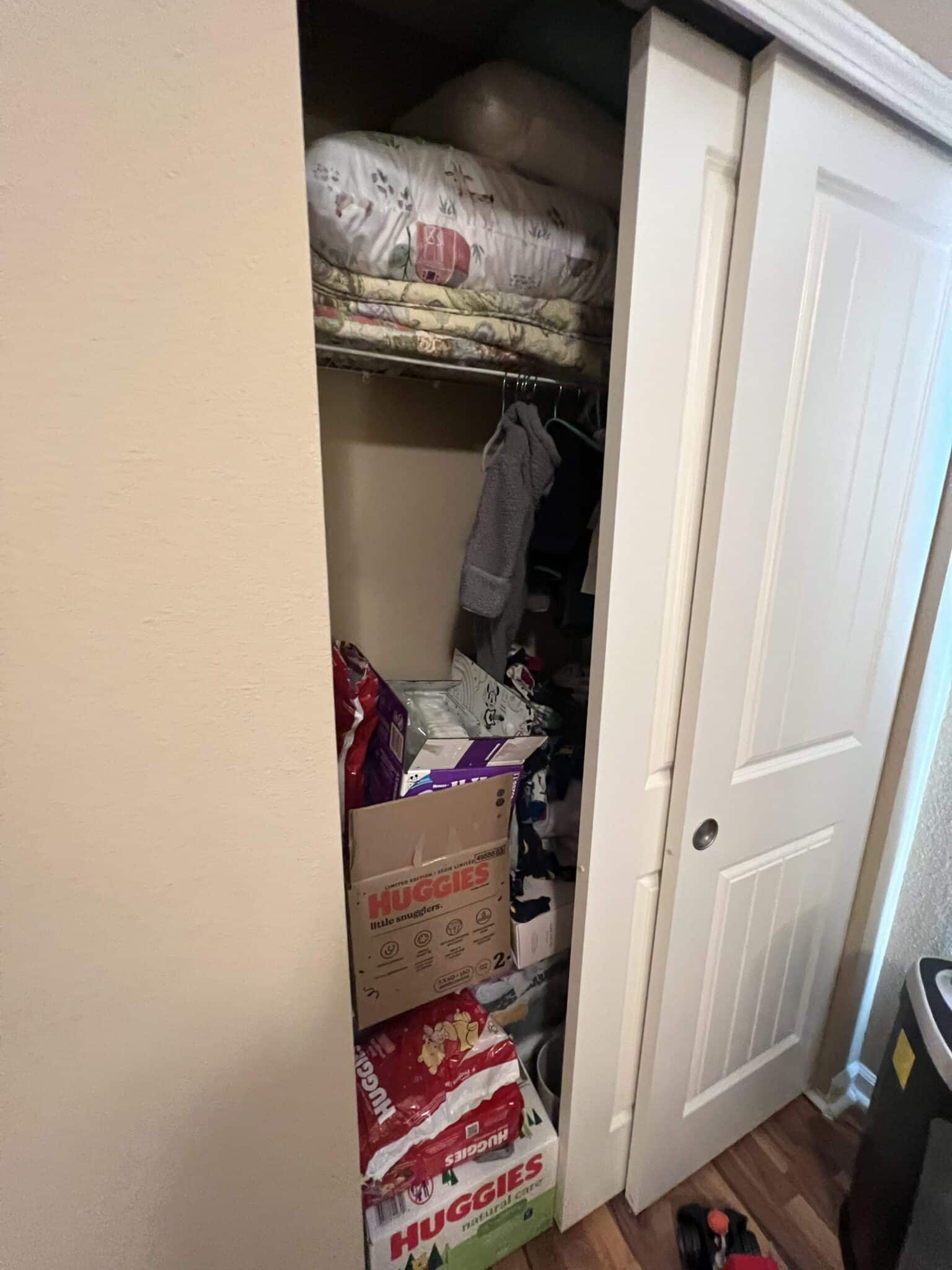 Kids Closet Before Organization